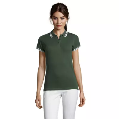 Polo damskie z piki 200 g/m² Sol's PASADENA WOMEN - Forest Green/White (S00578-FE)