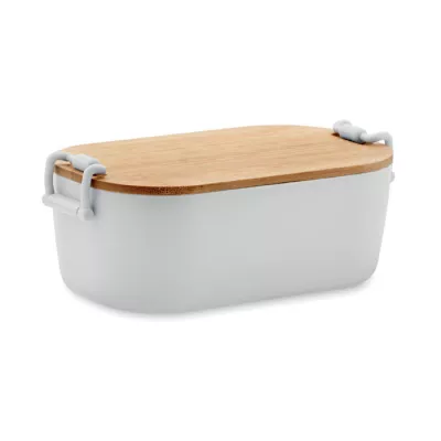 Lunchbox z PP z bambusową pokrywką 700 ml LEKKER - Bialy (MO2459-06)