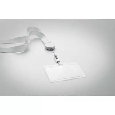 Smycz z wysuwanym uchwytem ZIP LANYARD - Bialy (MO9852-06)