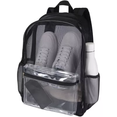 Mesh plecak z recyklingu z certyfikatem GRS o pojemności 18 l - Czarny (13013790)