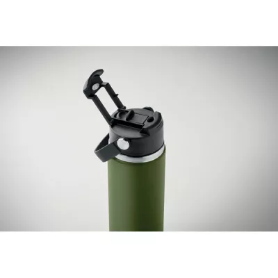 Butelka termiczna ze słomką 500 ml SUMA GRIP - Ciemnozielony (MO2775-60)