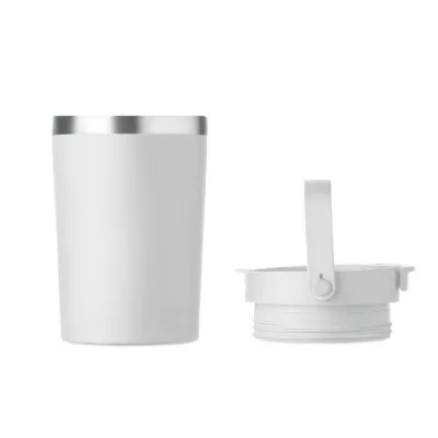 Kubek termiczny ze słomką i paskiem 350 ml COZYCUP - Bialy (MO2922-06)