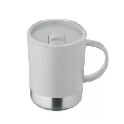 Kubek z PP z przesuwaną pokrywką 300 ml BEAKER - Szary (MO2772-07)