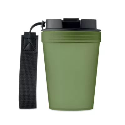 Kubek z PP z paskiem 300 ml ISFORDEN TUMBLER - Ciemnozielony (MO2670-60)