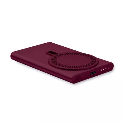 Powerbank magnetyczny 5000 mAh 15W z aluminium PAWTT - Burgund (MO2442-02)