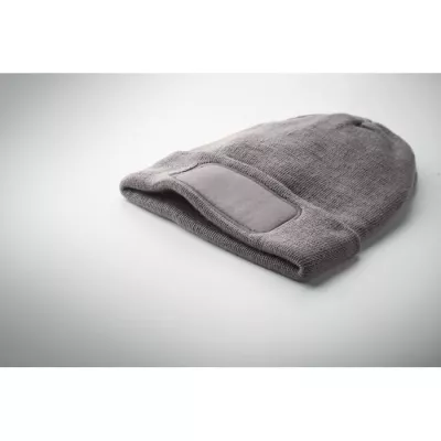 Czapka zimowa unisex z dzianiny RPET CAPNIT - Kamienny Szary (MO2359-15)