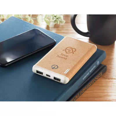 Powerbank 10 000 mAh z ładowarką 10W RALIA - Bezowy (MO6844-13)