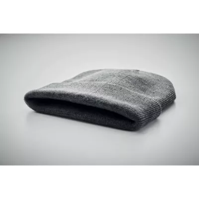 Czapka zimowa unisex z dzianiny RPET POLO RPET - Bialy/Czarny (MO9965-33)