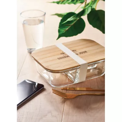 Lunchbox szklany 3-komorowy 800 ml TUNDRA 3 - Przezroczysty (MO6973-22)