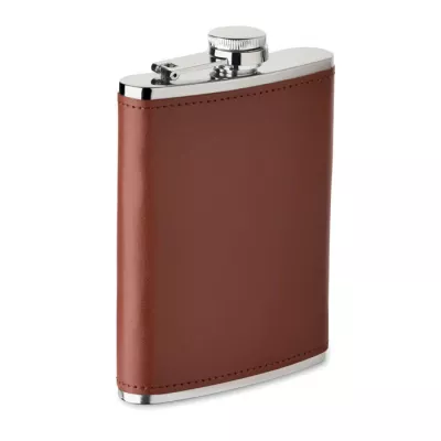 Piersiówka stalowa 200 ml w etui SLIMMY - Brazowy (MO2629-01)