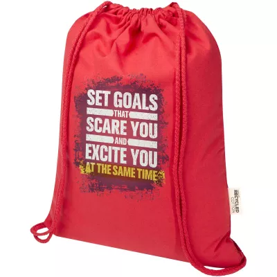 Peru Blend torba ściągana sznurkiem z materiału z recyklingu z certyfikatem GRS o gramaturze 180 g/m², 5 l - Czerwony (12079121)