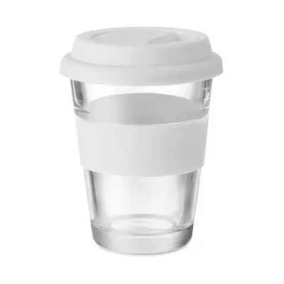 Kubek szklany z pokrywką i uchwytem 350 ml ASTOGLASS - Bialy (MO9992-06)