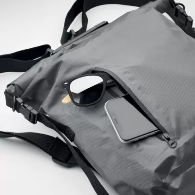 Plecak wodoodporny rolltop z RPET 25 l SCUBAROLL - Kamienny Szary (MO2181-15)