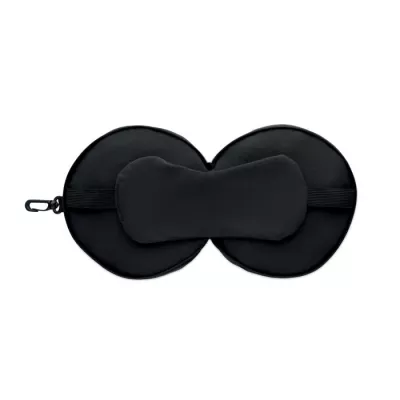 Poduszka podróżna 2 w 1 z maską na oczy SOFT NUIT - Czarny (MO2907-03)