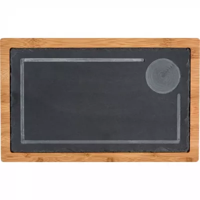 Taca bambusowa z łupkiem SERGIO - czarny (8055803)