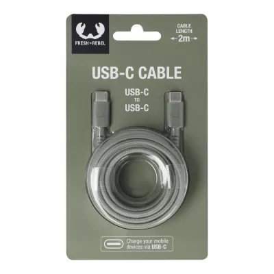 2UCC200 | Kabel Fresh 'Rebel USB-C do USB-C 2,0 m - Dried Green (LT49409-N0049)