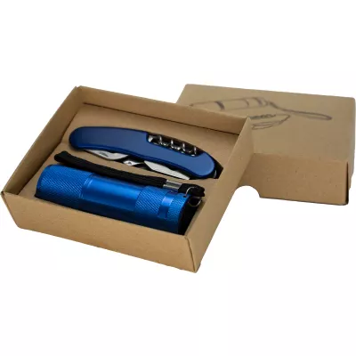 Zestaw latarka i scyzoryk DOVER - niebieski (337204)