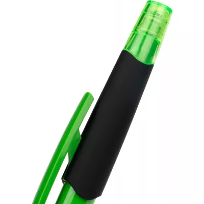 Długopis plastikowy z zakreślaczem touch pen EMMETT - jasnozielony (1096529)