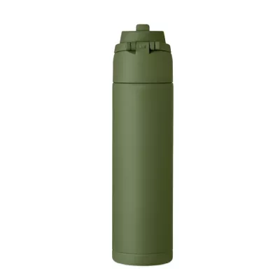 Butelka termiczna ze słomką 2 w 1 500 ml TOIEN TWO - Ciemnozielony (MO2988-60)