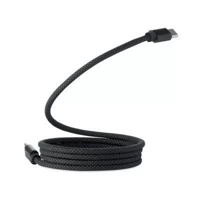 Kabel magnetyczny pleciony USB-C 60W z RPET BRAID - Czarny (MO2778-03)