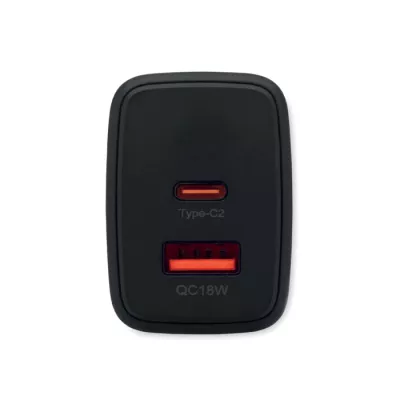 Ładowarka sieciowa GaN 65W USB-C i USB-A EXTEN - Czarny (MO2979-03)