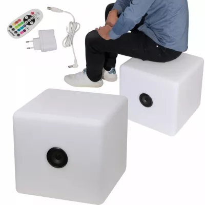 Głośnik bluetooth świecący XXL DONATO - biały (8073506)