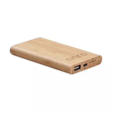 Powerbank 4000 mAh w bambusowej obudowie ARENAPOWER C - Drewna (MO6814-40)
