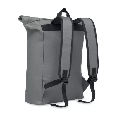 Plecak rolltop na laptop 15" z poliestru 600D IREA - Kamienny Szary (MO2170-15)