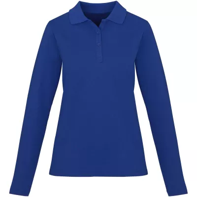 Damskie polo Oakville z długim rękawem - Niebieski (38087-BLUE)