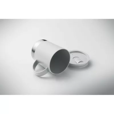 Kubek z PP z przesuwaną pokrywką 300 ml BEAKER - Bialy (MO2772-06)