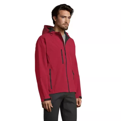 Softshell męski z kapturem 340 g/m² Sol's REPLAY MEN - Pepper Red (S46602-PE)