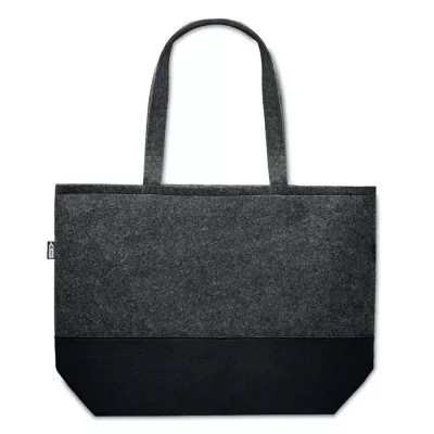 Torba na zakupy z filcu RPET DUO INDICO - Kamienny Szary (MO6455-15)