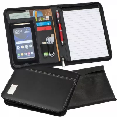 Folder A5 z notatnikiem w linie LOGAN - czarny (2063303)