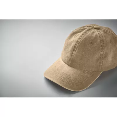 Czapka z daszkiem vintage 6-panelowa 265 g/m² BEAU - Khaki (MO2542-39)