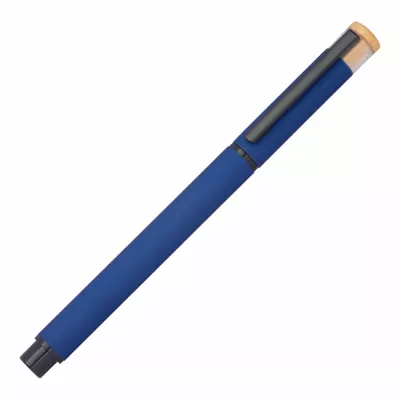 Zestaw piśmienny długopis i pióro kulkowe z aluminium z recyklingu RAFFAELE - niebieski (1470604)