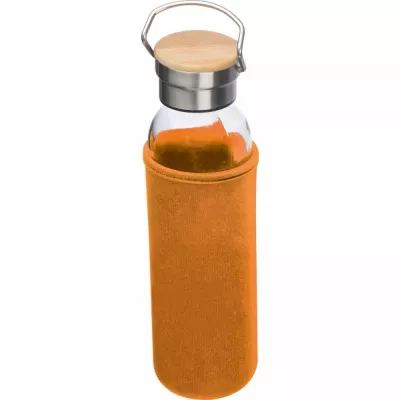 Butelka szklana z pokrowcem 600 ml RAMONA - pomarańczowy (6318110)