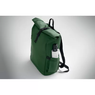 Plecak rolltop na laptop RPET 600D BANGKOK ROLL - Ciemnozielony (MO2643-60)