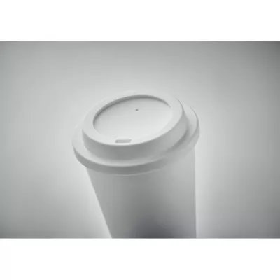 Kubek dwuścienny z PP z ustnikiem 300 ml NOLA - Bialy (MO6582-06)