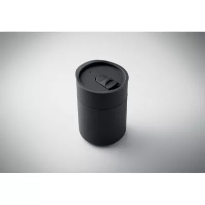 Kubek z PP z silikonową osłoną 330 ml GOBLET - Czarny (MO2773-03)