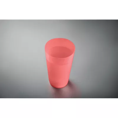 Kubek eventowy wielorazowy z PP 500 ml FESTA LARGE - Przezroczysty Czerwony (MO9907-25)