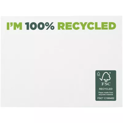 Karteczki samoprzylepne z recyklingu o wymiarach 100 x 75 mm Sticky-Mate® - Biały (21287-WHITE)