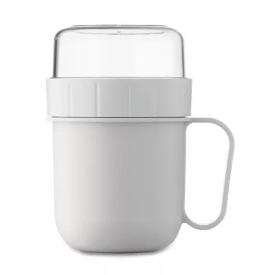 Kubek śniadaniowy z pojemnikiem 450 ml CUP ON GO - Bialy (MO2679-06)