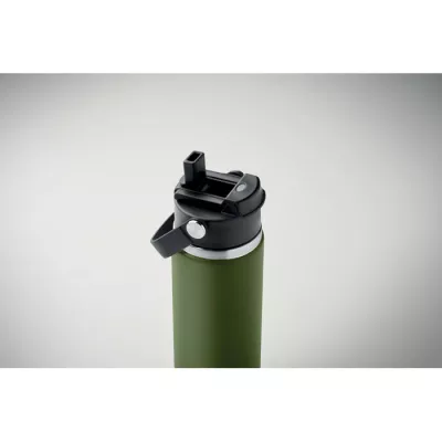 Butelka termiczna ze słomką 500 ml SUMA GRIP - Ciemnozielony (MO2775-60)
