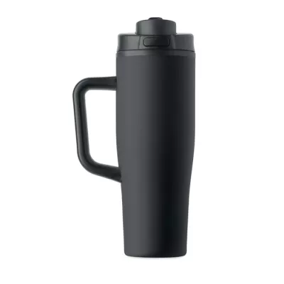 Kubek termiczny ze stali z recyklingu 900 ml ATLANTA - Czarny (MO3213-03)