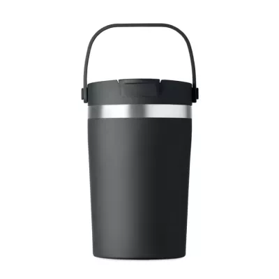 Kubek termiczny ze słomką i paskiem 350 ml COZYCUP - Czarny (MO2922-03)