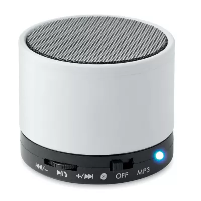 Głośnik bezprzewodowy okrągły 3W ROUND BASS - Bialy (MO8726-06)
