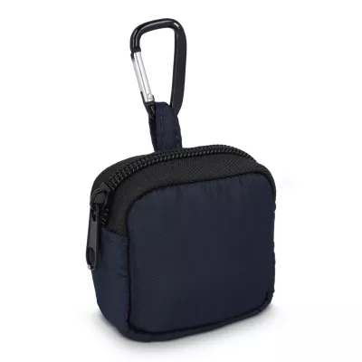 Nylonowe etui na słuchawki 6,5 x 6 cm - ciemnoniebieski (LT95323-N0010)