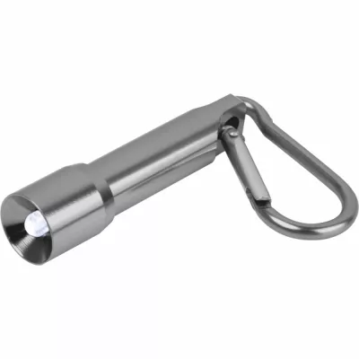 Mini latarka z aluminium z recyklingu BERGAMO - szary (529307)