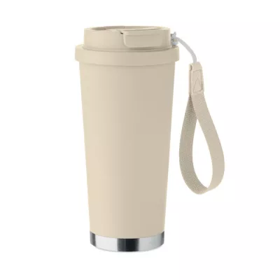Kubek termiczny 2 w 1 ze stali 500 ml TOPAZ LARGE - Bezowy (MO2662-13)