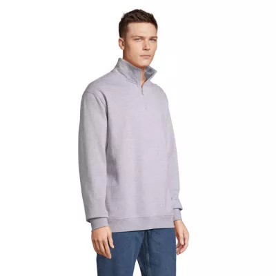 Bluza ze stójką i zamkiem 1/4 Sol's CONRAD - Szary Melanż 2 (S04234-GY)